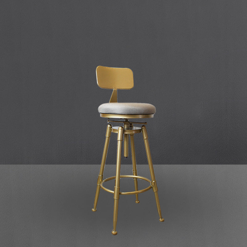 Nordic Armless Liftable Counter Stool Steel Cashier Bar Stool with Cushion and Pedal