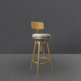 Sgabello da bar per cassiere in acciaio in acciaio a bracciale senza braccio Nordico con cuscino e pedale