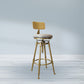 Nordic Armless Liftable Counter Stool Steel Cashier Bar Stool with Cushion and Pedal