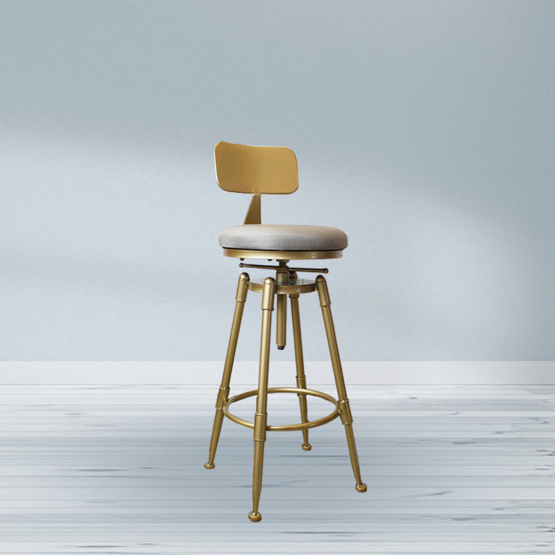 Nordic Armless Liftable Counter Stool Steel Cashier Bar Stool with Cushion and Pedal