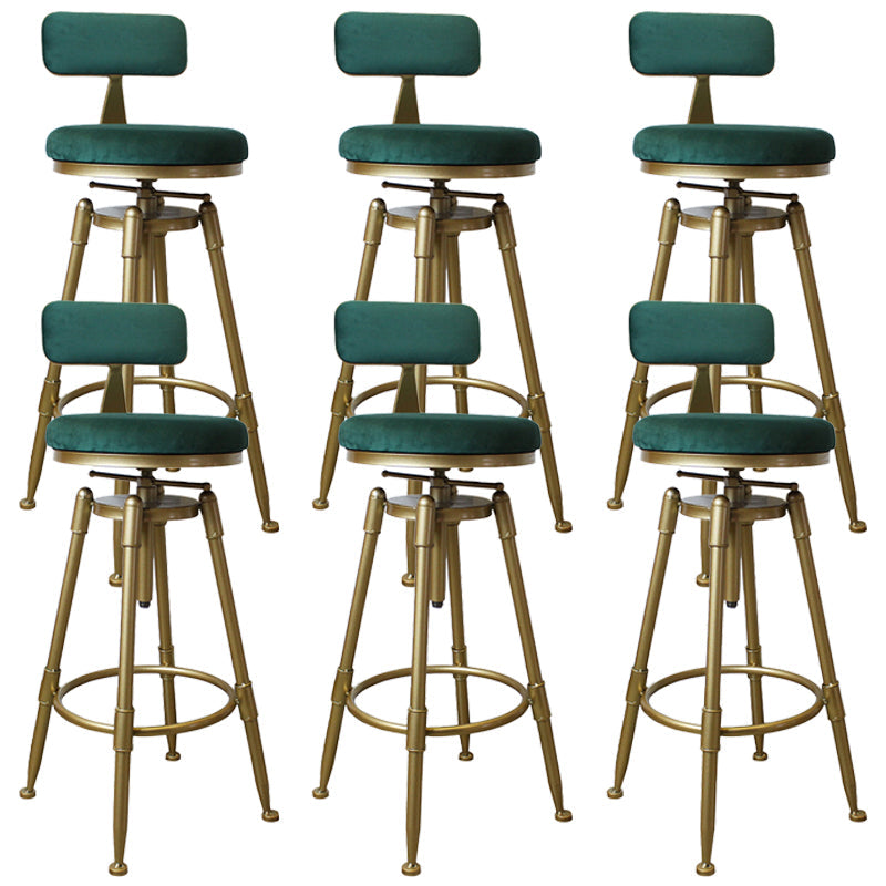 Nordic Armless Liftable Counter Stool Steel Cashier Bar Stool with Cushion and Pedal