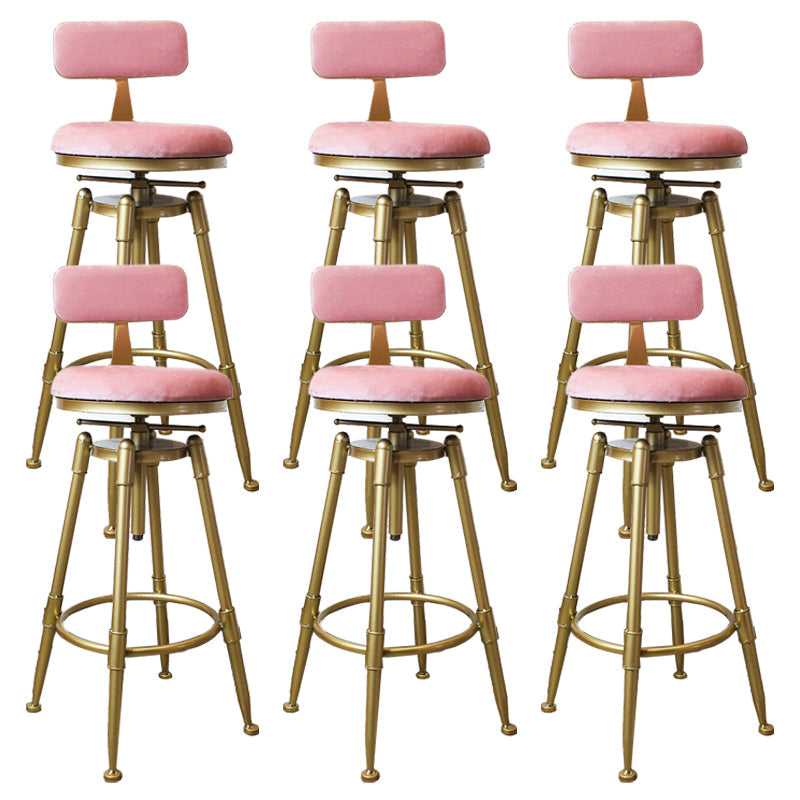 Nordic Armless Liftable Counter Stool Steel Cashier Bar Stool with Cushion and Pedal