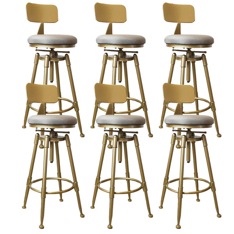 Nordic Armless Liftable Counter Stool Steel Cashier Bar Stool with Cushion and Pedal