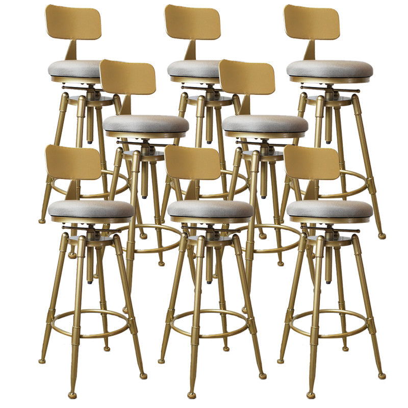 Nordic Armless Liftable Counter Stool Steel Cashier Bar Stool with Cushion and Pedal