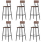 Modern Style Iron Barstool Solid Wood Seat Bar Chair with Backrest