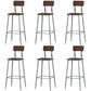 Modern Style Iron Barstool Solid Wood Seat Bar Chair with Backrest