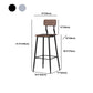 Modern Style Iron Barstool Solid Wood Seat Bar Chair with Backrest