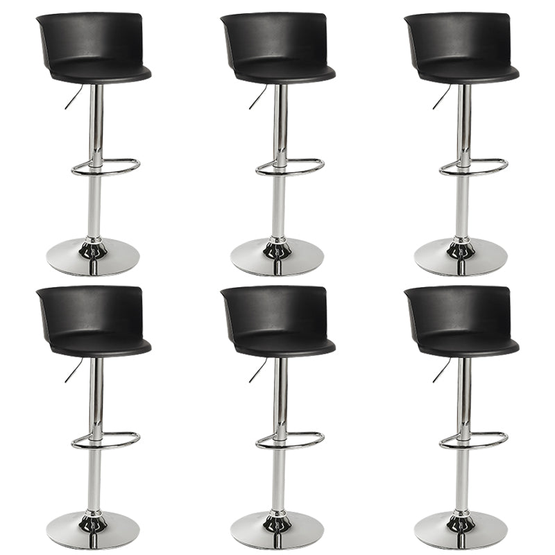 Metal Base Adjustable Height Bar Stool Contemporary Footrest Bar Stool