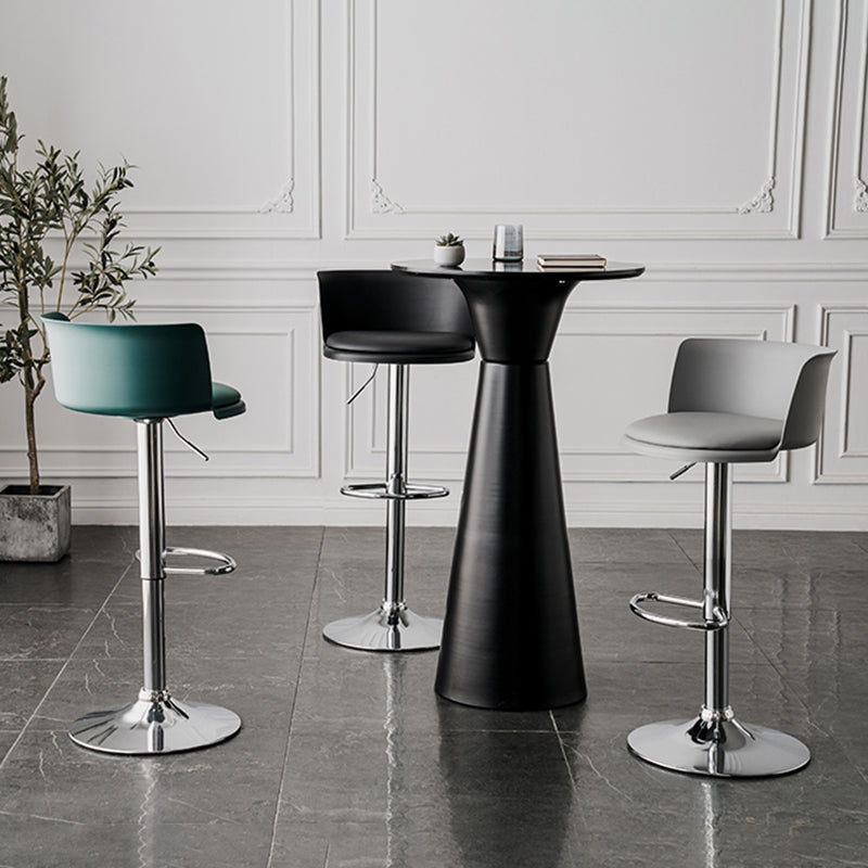 Metal Base Adjustable Height Bar Stool Contemporary Footrest Bar Stool