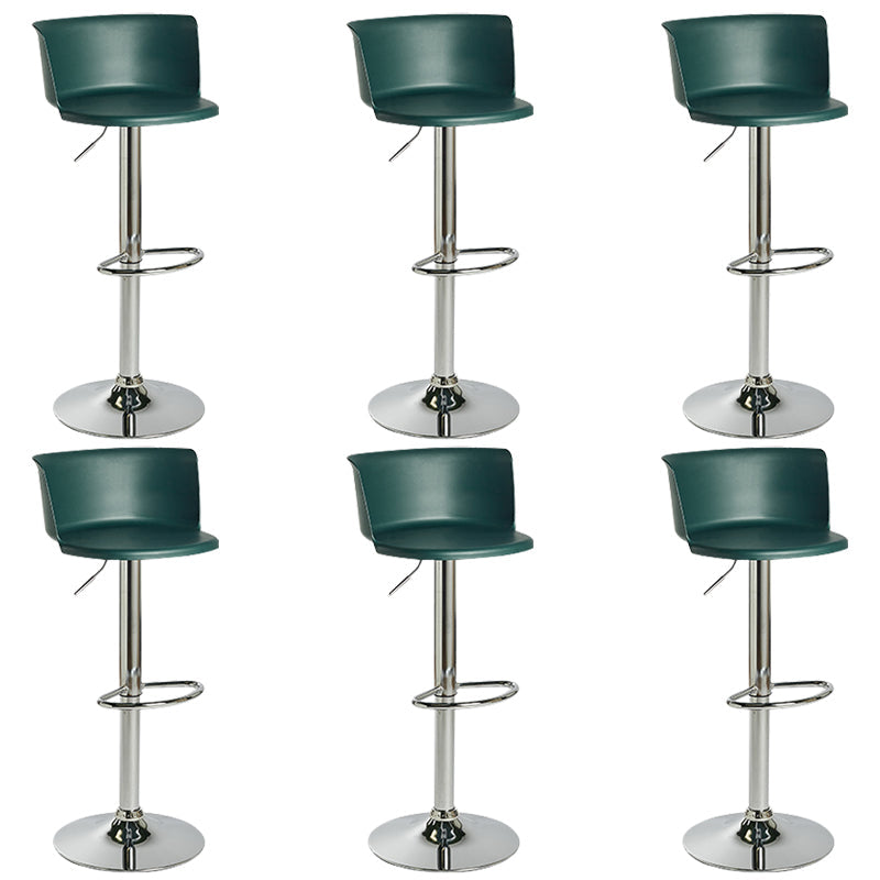 Metal Base Adjustable Height Bar Stool Contemporary Footrest Bar Stool