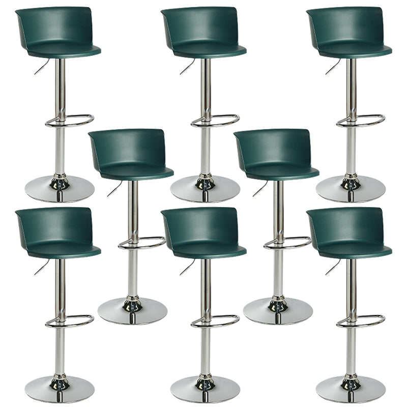 Metal Base Adjustable Height Bar Stool Contemporary Footrest Bar Stool