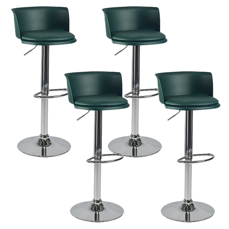 Metal Base Adjustable Height Bar Stool Contemporary Footrest Bar Stool