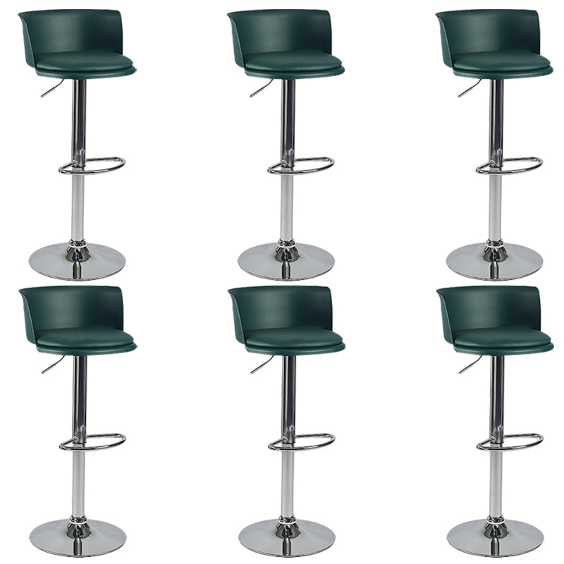 Metal Base Adjustable Height Bar Stool Contemporary Footrest Bar Stool