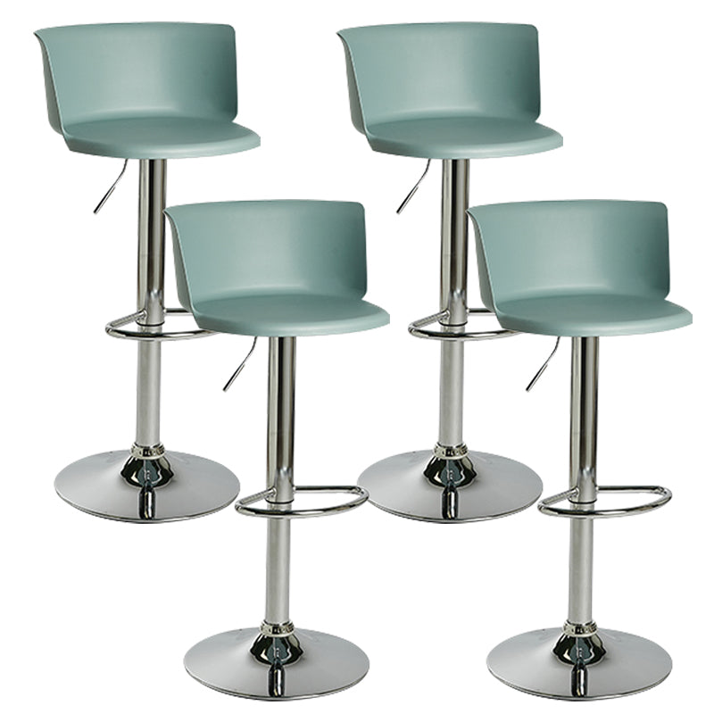 Metal Base Adjustable Height Bar Stool Contemporary Footrest Bar Stool