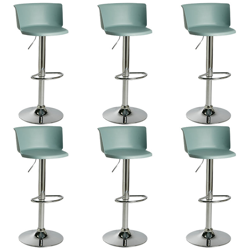 Metal Base Adjustable Height Bar Stool Contemporary Footrest Bar Stool
