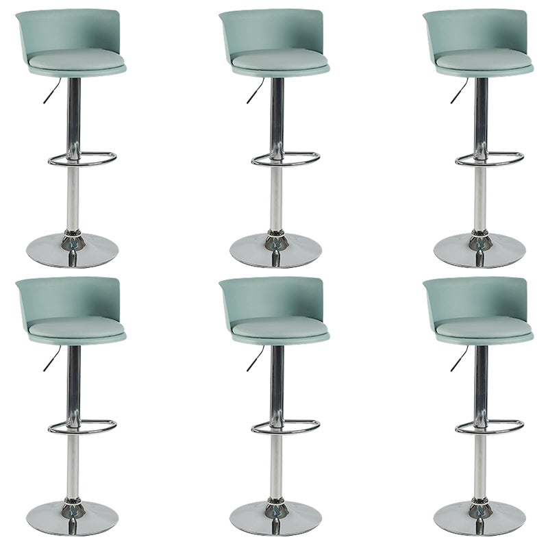 Metal Base Adjustable Height Bar Stool Contemporary Footrest Bar Stool
