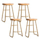 Modern Solid Wood Dining Stool Footrest Indoor Contoured Seat Counter-height Stool