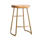 Modern Solid Wood Dining Stool Footrest Indoor Contoured Seat Counter-height Stool