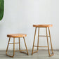 Modern Solid Wood Dining Stool Footrest Indoor Contoured Seat Counter-height Stool
