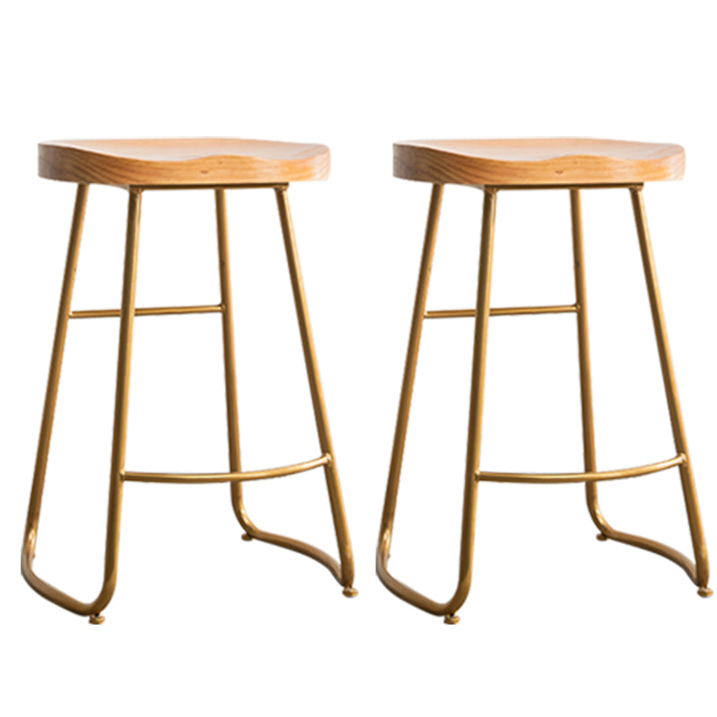 Modern Solid Wood Dining Stool Footrest Indoor Contoured Seat Counter-height Stool