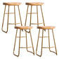 Modern Solid Wood Dining Stool Footrest Indoor Contoured Seat Counter-height Stool
