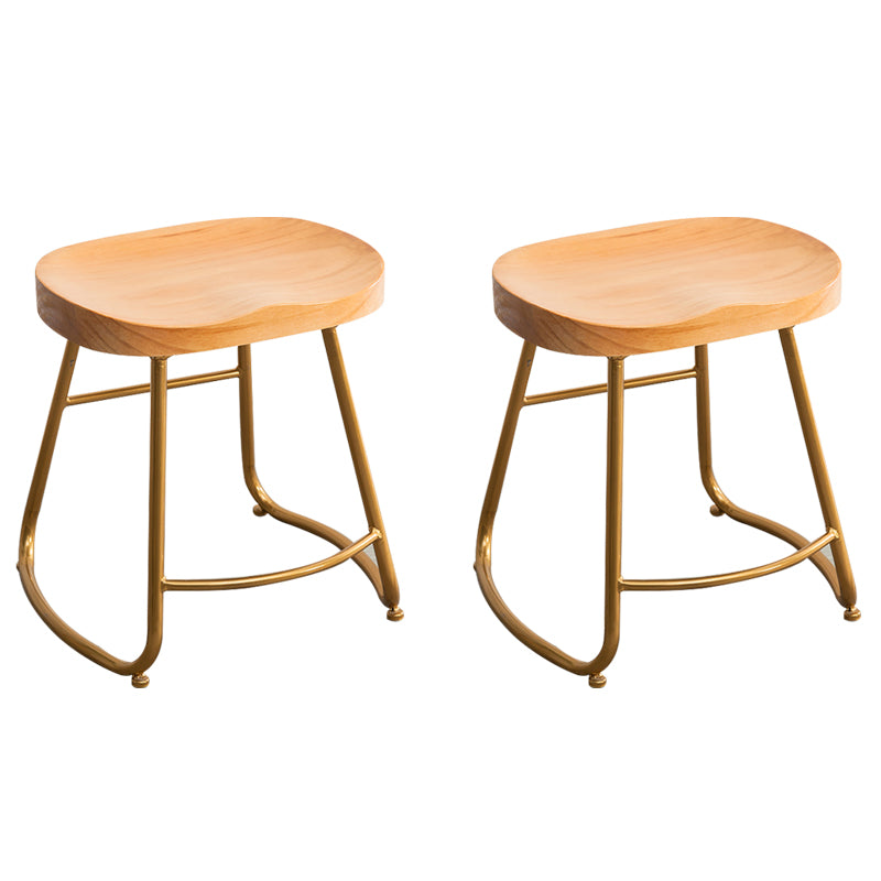 Modern Solid Wood Dining Stool Footrest Indoor Contoured Seat Counter-height Stool