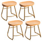 Modern Solid Wood Dining Stool Footrest Indoor Contoured Seat Counter-height Stool