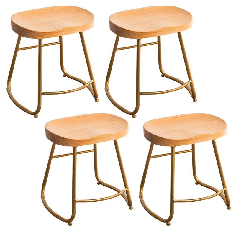 Modern Solid Wood Dining Stool Footrest Indoor Contoured Seat Counter-height Stool