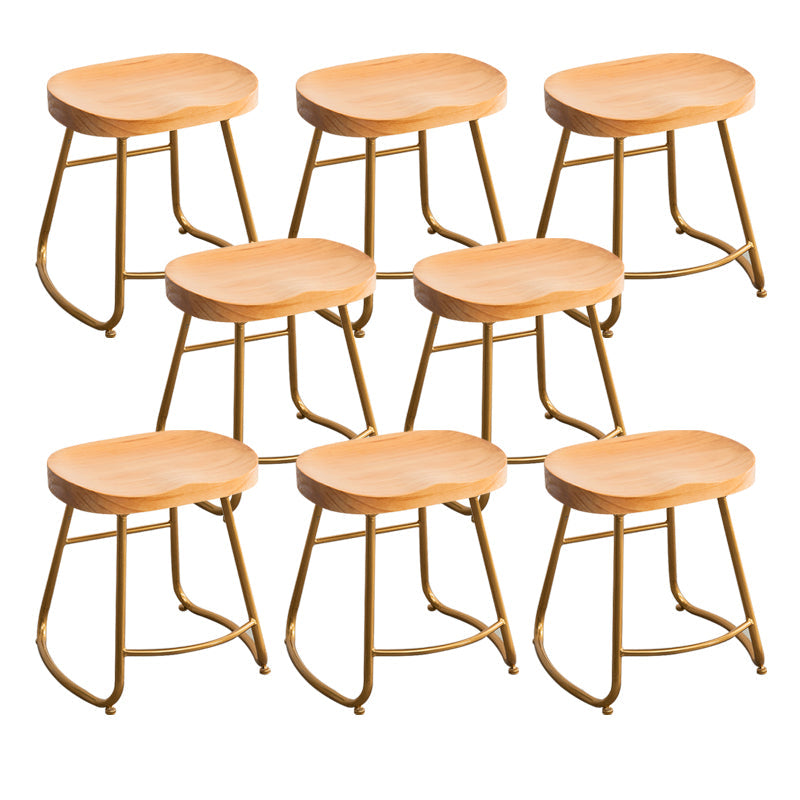 Modern Solid Wood Dining Stool Footrest Indoor Contoured Seat Counter-height Stool