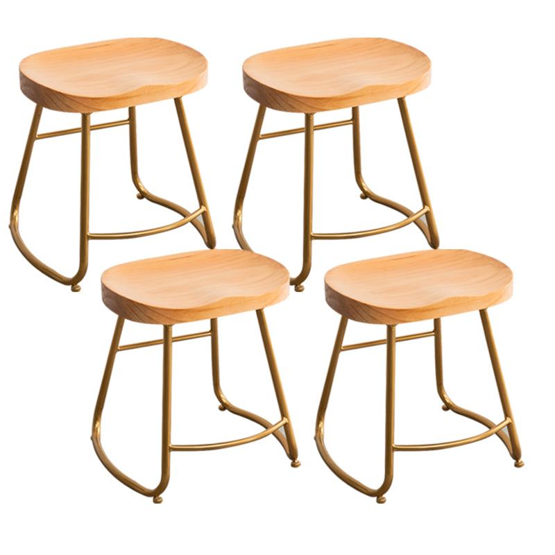 Modern Solid Wood Dining Stool Footrest Indoor Contoured Seat Counter-height Stool