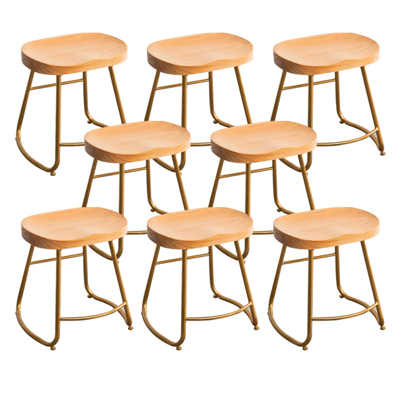 Modern Solid Wood Dining Stool Footrest Indoor Contoured Seat Counter-height Stool