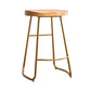 Modern Solid Wood Dining Stool Footrest Indoor Contoured Seat Counter-height Stool