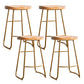Modern Solid Wood Dining Stool Footrest Indoor Contoured Seat Counter-height Stool