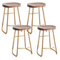 Modern Solid Wood Dining Stool Footrest Indoor Contoured Seat Counter-height Stool