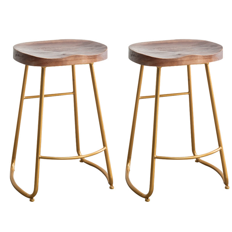 Modern Solid Wood Dining Stool Footrest Indoor Contoured Seat Counter-height Stool