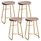 Modern Solid Wood Dining Stool Footrest Indoor Contoured Seat Counter-height Stool