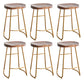Modern Solid Wood Dining Stool Footrest Indoor Contoured Seat Counter-height Stool