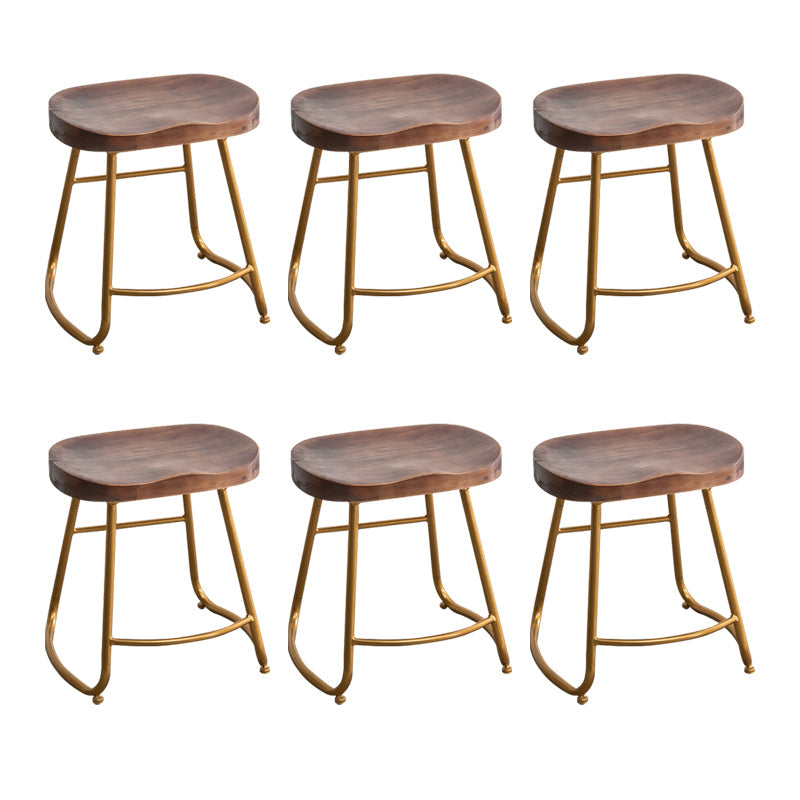 Modern Solid Wood Dining Stool Footrest Indoor Contoured Seat Counter-height Stool