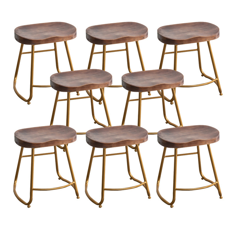 Modern Solid Wood Dining Stool Footrest Indoor Contoured Seat Counter-height Stool