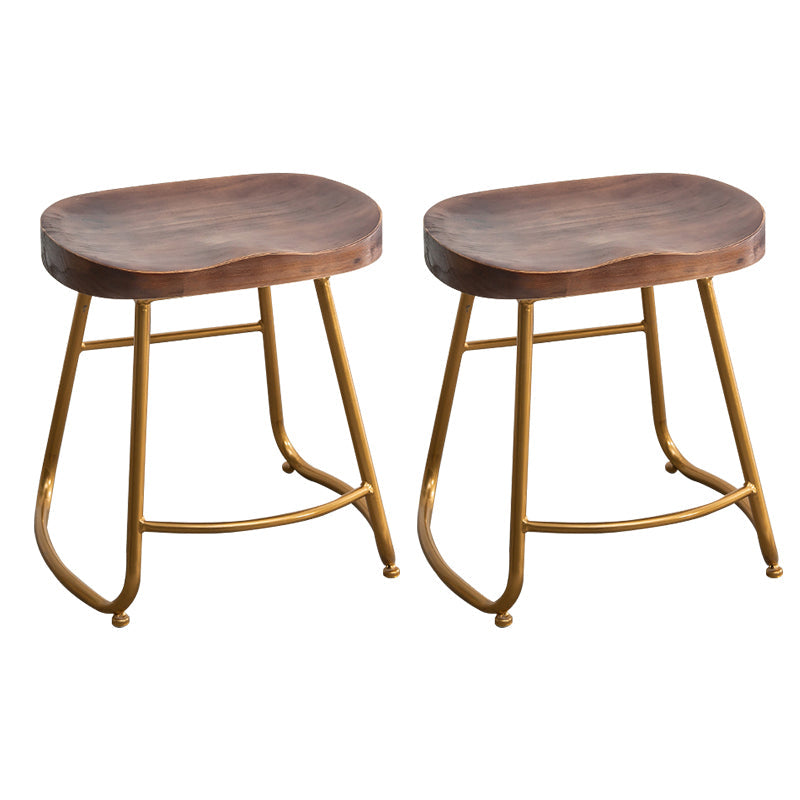 Modern Solid Wood Dining Stool Footrest Indoor Contoured Seat Counter-height Stool