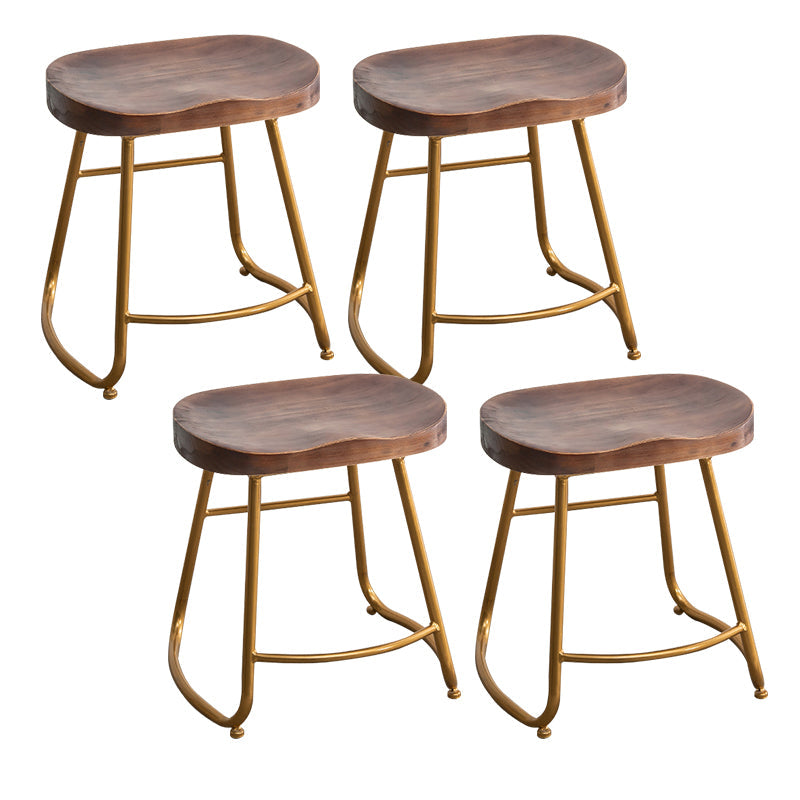 Modern Solid Wood Dining Stool Footrest Indoor Contoured Seat Counter-height Stool