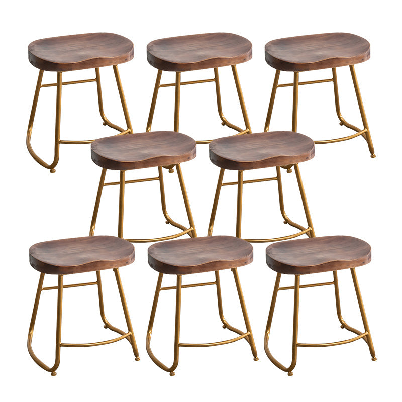 Modern Solid Wood Dining Stool Footrest Indoor Contoured Seat Counter-height Stool
