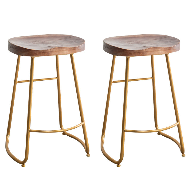 Modern Solid Wood Dining Stool Footrest Indoor Contoured Seat Counter-height Stool