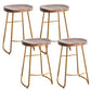 Modern Solid Wood Dining Stool Footrest Indoor Contoured Seat Counter-height Stool