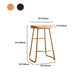 Modern Solid Wood Dining Stool Footrest Indoor Contoured Seat Counter-height Stool