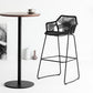 Contemporary Plastic Barstool Armed Stool with Steel Black Frame