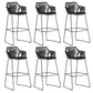 Contemporary Plastic Barstool Armed Stool with Steel Black Frame
