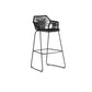 Contemporary Plastic Barstool Armed Stool with Steel Black Frame