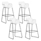 Contemporary Plastic Barstool Armed Stool with Steel Black Frame