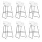 Contemporary Plastic Barstool Armed Stool with Steel Black Frame